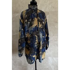 VTG Laurèl Escada Graphic Wool Tunic - EU 36 / US 6, Navy, Artsy Boho Lagenlook